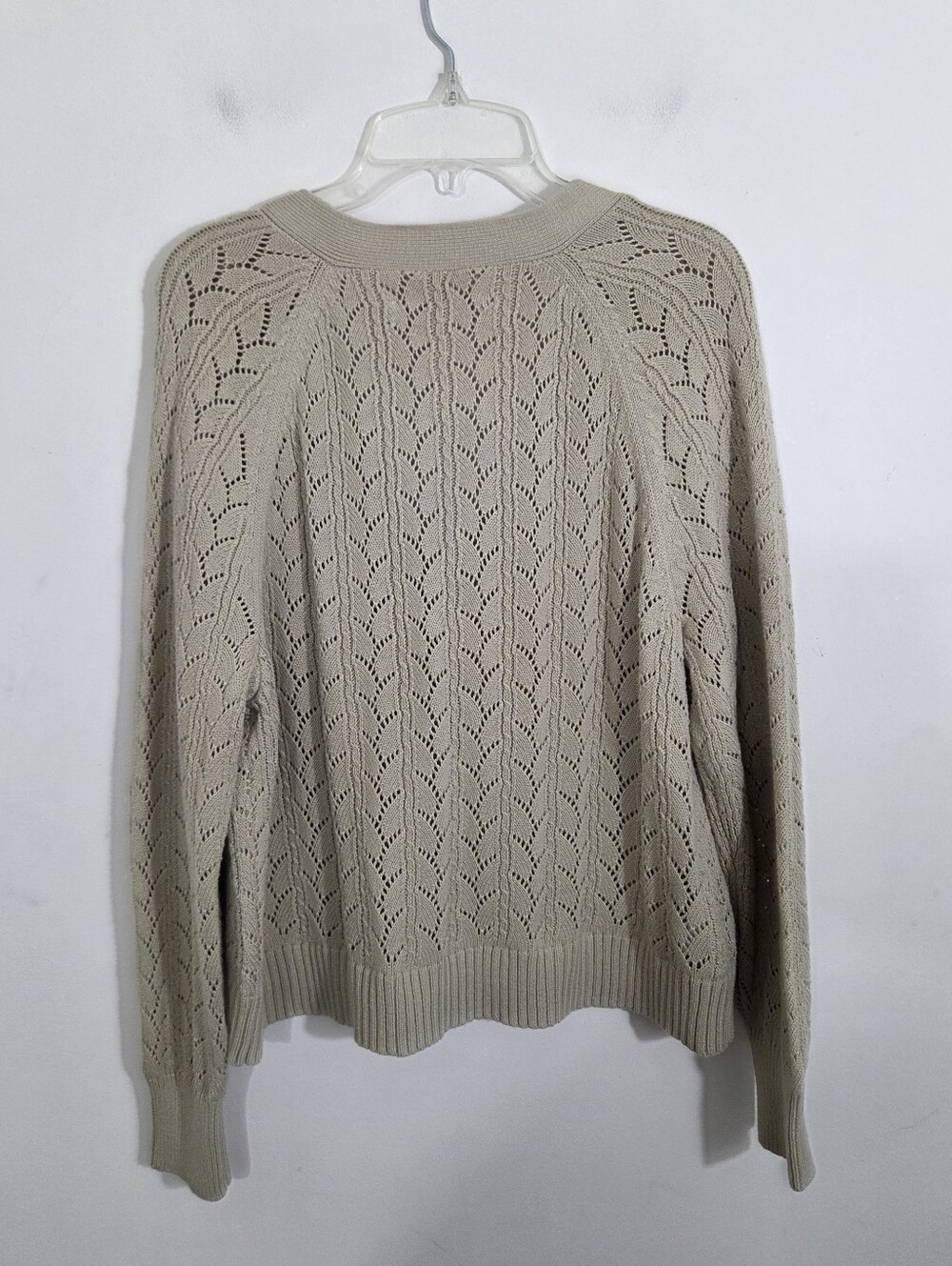 NWT LOFT Cardigan Sweater Lightweight Tan Beige V-neck Boho Size XL - Picture 7 of 10